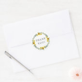 黄色のひまわり ブライダルシャワーのお礼の品 ラウンドシール (封筒)