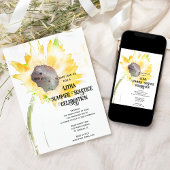 黄色のひまわり リサ サマー・ソルスティス お祝い 招待状