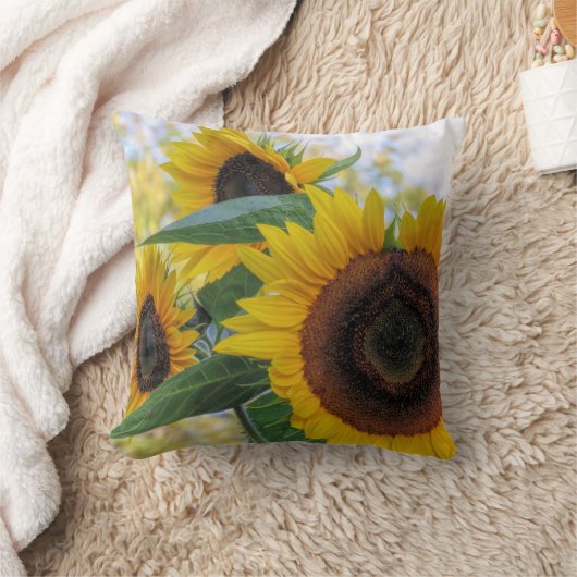 黄色のひまわり – 枕 (ブランケット)