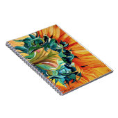 黄色のひまわり 水彩画オリジナルアート作品 ノートブック (右側)