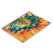 黄色のひまわり 水彩画オリジナルアート作品 ノートブック (左側)