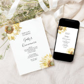 黄色のひまわり 水彩画 キンセアニエラ 招待状