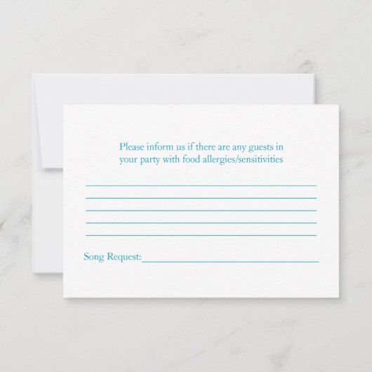 黄色のひまわり 水色のリボン 結婚式の出欠確認 出欠カード (裏面)