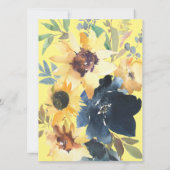 黄色のひまわり 花束 ウェディング 招待状 (裏面)