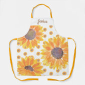黄色のひま素朴わり名モノグラム エプロン (正面)