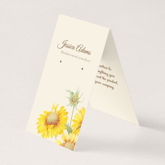 黄色のひま素朴わ花水彩耳飾り (正面)