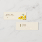 黄色のひま素朴わ花水彩耳飾り スキニー名刺 (正面/裏面)