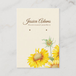 黄色のひま素朴わ花水彩耳飾り 名刺