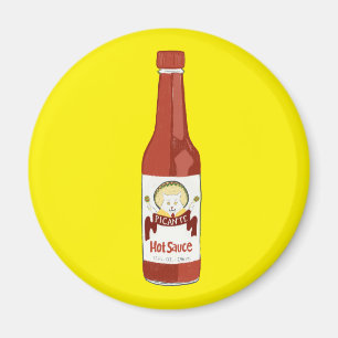 黄色のぴりっとするホットソース猫のソンブレロのおもしろい マグネット