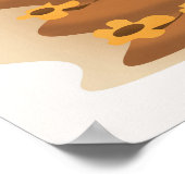 黄色のまわりにデイジー茶色の花瓶/抽象芸術モダン ポスター (角)