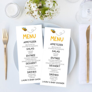 黄色のまわりに蜂蜜蜂ベビーシャワーフード メニュー