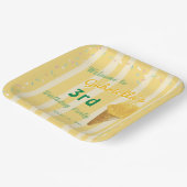 黄色のアイスクリームのスパンコルが散りばめられた子供の誕生日パーティー ペーパープレート (傾斜あり)