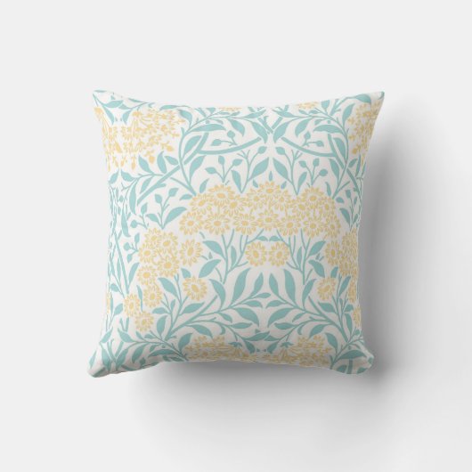 黄色のアクアフローラダマスクパターン クッション (裏面)