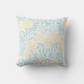 黄色のアクアフローラダマスクパターン クッション (正面)