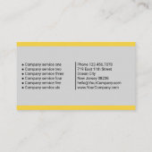 黄色のアクセントはグレーにエネルギーと楽観主義を加える 名刺 (裏面)