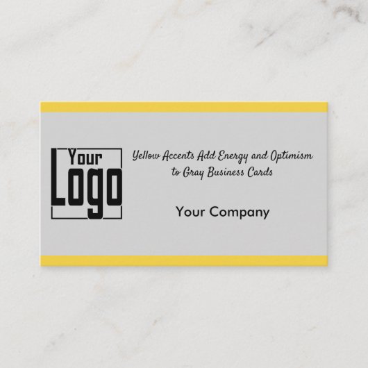 黄色のアクセントはグレーにエネルギーと楽観主義を加える 名刺 (正面)