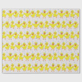 黄色のアヒルの水玉模様 ラッピングペーパー (フラット)