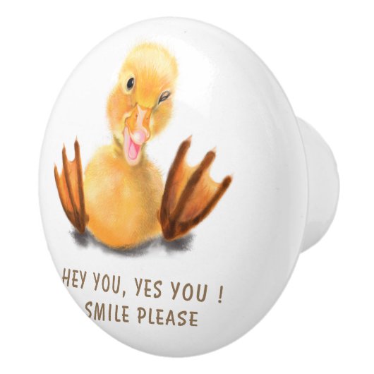 黄色のアヒルよくはしゃぐクリングセラミックノブスマイル漫画 セラミックノブ (右)