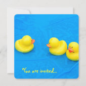 黄色のアヒルを持つプールパーティー 招待状 (正面)