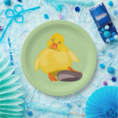 黄色のアヒル紙プレート – あなたの色 – 文字 ペーパープレート (パーティー)