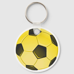 黄色のアメリカサッカーボールまたはサッカー キーホルダー