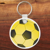 黄色のアメリカサッカーボールまたはサッカー キーホルダー (正面)