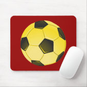 黄色のアメリカサッカーボールまたはサッカー マウスパッド (マウス)