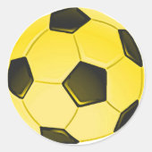 黄色のアメリカサッカーボールまたはサッカー ラウンドシール (正面)