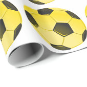 黄色のアメリカサッカーボールまたはサッカー ラッピングペーパー (ロールコーナー)