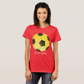 黄色のアメリカサッカーボールまたはサッカー Tシャツ (正面フル)