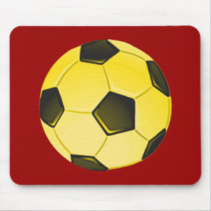 黄色のアメリカンフットボールまたはサッカーボール マウスパッド