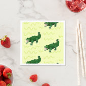 黄色のアリゲーター スタンダードカクテルナプキン (インサイチュ)