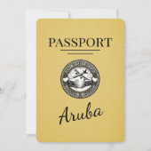 黄色のアルバのパスポート日付の保存 セーブザデート (正面)