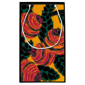 黄色のアンティーク中国の模様を有する抱き枕 スモールペーパーバッグ (裏面)