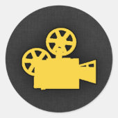 黄色のアンバームービーカメラ ラウンドシール (正面)