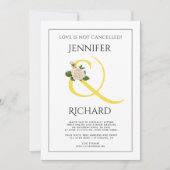 黄色のアンパサンド仮想結婚の照明 招待状 (正面)