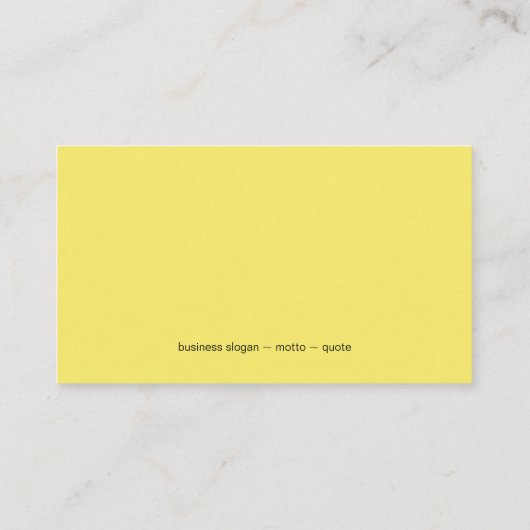 黄色のアートワーク上のカール 名刺 (裏面)