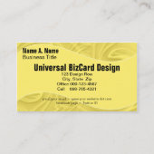 黄色のアートワーク上のカール 名刺 (正面)