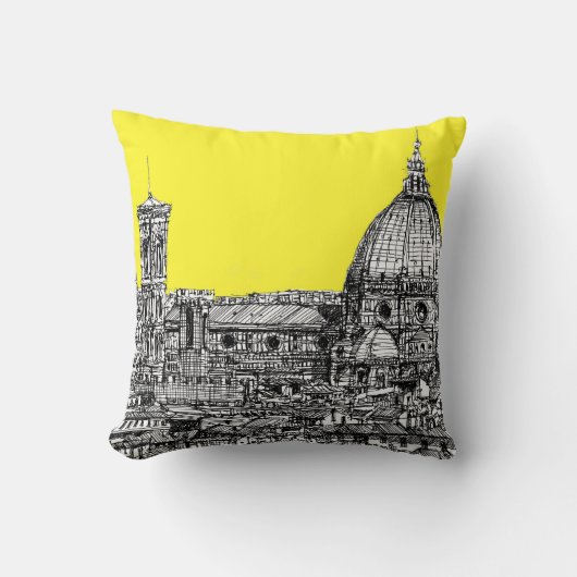 黄色のイタリアンなカテドラル クッション (正面)