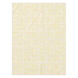 黄色のインクローラー ストライプ（白地） テーブルクロス