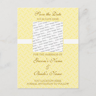 黄色のエッグシェル日付はがきを保存 案内ポストカード