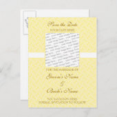 黄色のエッグシェル日付はがきを保存 案内ポストカード (正面/裏面)