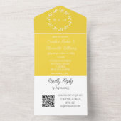 黄色のエレガントスクリプモダントRSVP QRコード オールインワン招待状 (内側)