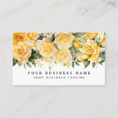 黄色のエレガントバラの花フローラ 名刺 (正面)