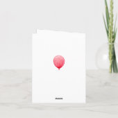 黄色のエレガントバルーン付き黒誕生日カード カード (裏面)