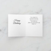 黄色のエレガントバルーン付き黒誕生日カード カード (内部)