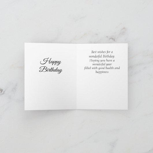 黄色のエレガントバルーン付き黒誕生日カード カード (内部)