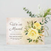 黄色のエレガントフローラバラのアドレス変更 案内状 (スタンド正面)