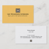 黄色のエレガント幾何学内部設計 名刺 (正面/裏面)