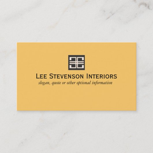 黄色のエレガント幾何学内部設計 名刺 (正面)